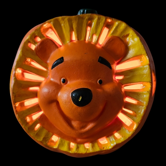 Disney Vintage 1999 "Winnie the Pooh" Light Up Halloween Pumpkin Jack-o-Lantern - Picture 5 of 12